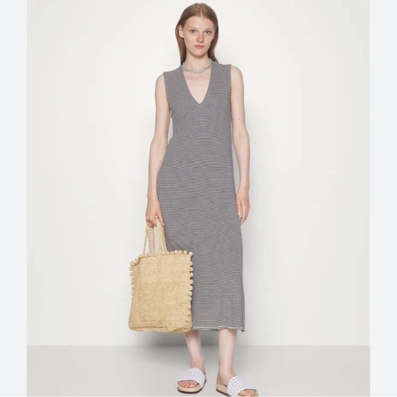 Rag and Bone V-neck stripe midi dress - Picture 5 of 7